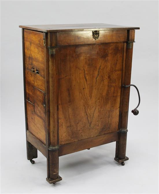 A 19th century French mahogany barrel organ, 28in.